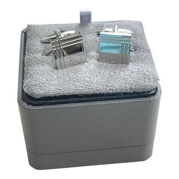 CHISEL Stainless Steel Polished Cufflinks in Box NEW - Picture 3 of 5